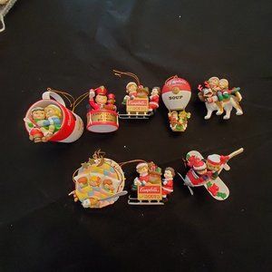 Campbell's Soup 9 Ornaments 1993 to 2003 No Boxes